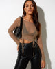 Image de Vinta Crop Top in Mesh Taupe
