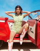 Image de Waren Playsuit in Patchwork Daisy Green