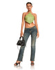 image de Tinimi Crop Top in Drape Sequin Lime Green
