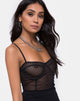 Image de Yecal Bodice en résille noire