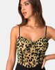 Image de Yecal Bodice in Lime Mesh with Black Animal Flocking