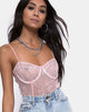 Image de Yecal Bodice Bodice in Lace Rose