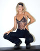 Image de Yenika Crop Top in Gradient Cheetah Brown with Lace