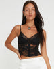 image de Yenko Crop Top in Lace Black