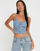 image de Yenko Crop Top in Lace Blue