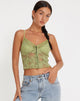image de Yenko Crop Top in Lace Green