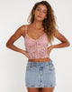 image de Yenko Crop Top in Lace Pink
