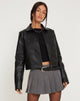 Image de la veste zippée Yonde en PU noir