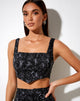Image de Zana Corset Top in Baroque Cherub Black and Grey