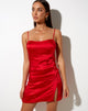 Image de la mini robe Zenda en satin rouge