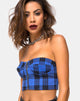 Image de Zipshi Cropped Top in Tartan Blue