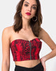 Image de Zipshi Crop Top in Snake Red
