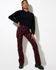 Image de Zoven Flare Trouser in Cherries Black