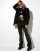 Image de Zoven Flare Trouser in Croc PU Black