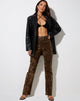 Image de Zoven Flare Trouser in Night Leopard Brown