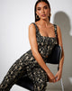 Image de Zana Crop Top in Baroque Cherub Black and Gold