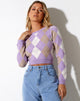 Image de Zuki Jumper in Argyle Lilac Cream and Tan