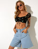 Image de Zule Crop Top in Black Daisy Lime Embro