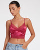 image de Dyrana Crop Top in Rose Flock Magenta