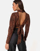 Image de Jasty Crop Top in Crinkle Ditsy Leopard Orange