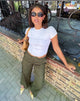 image de Shyla Cropped Tee en blanc avec des coutures noires