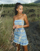Image de Takiyo Mini Dress en Colourpop Check Green and Blue