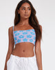 image de Tala Crop Top in Cute Floral Daisy Lilac and Blue