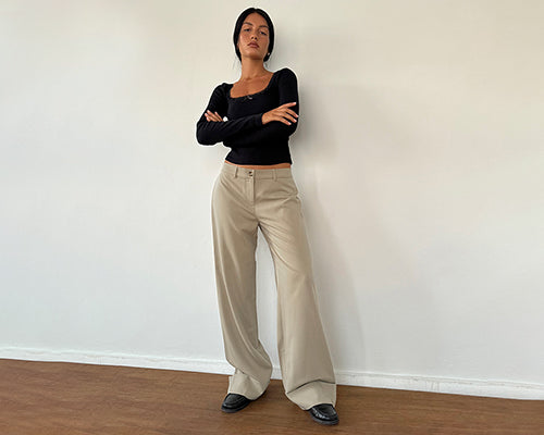 PANTALON À LARGE JAMBE