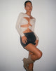 image de Rajina Cut Out Long Sleeve Top in Coconut Milk