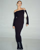 image de Jesuita Bardot Knitted Midi Dress in Black