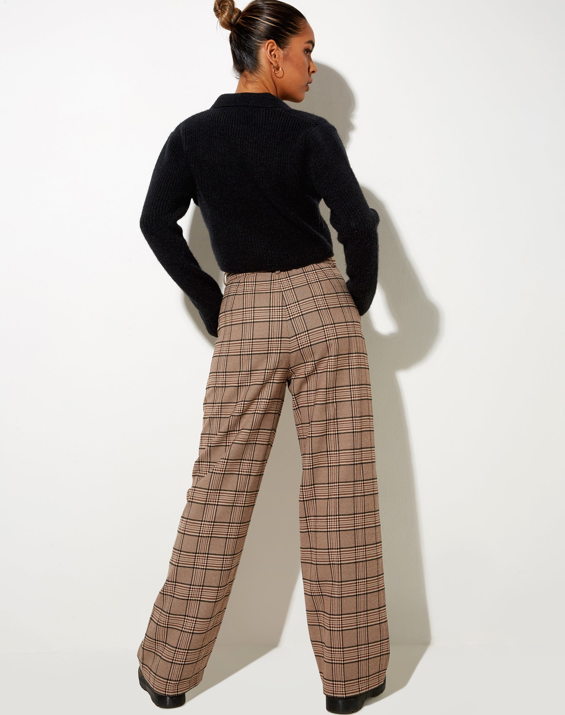 Image de Abba Pantalon à carreaux marron