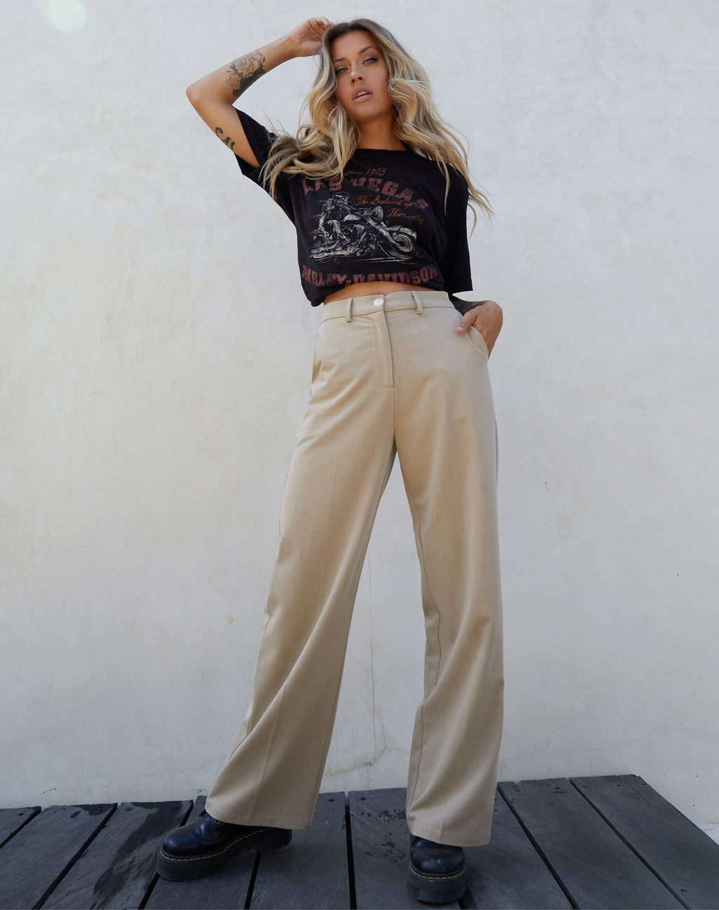 Pantalon Abba en Tan