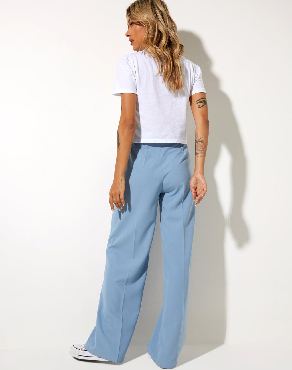 Pantalon droit Abba, bleu tailleur
