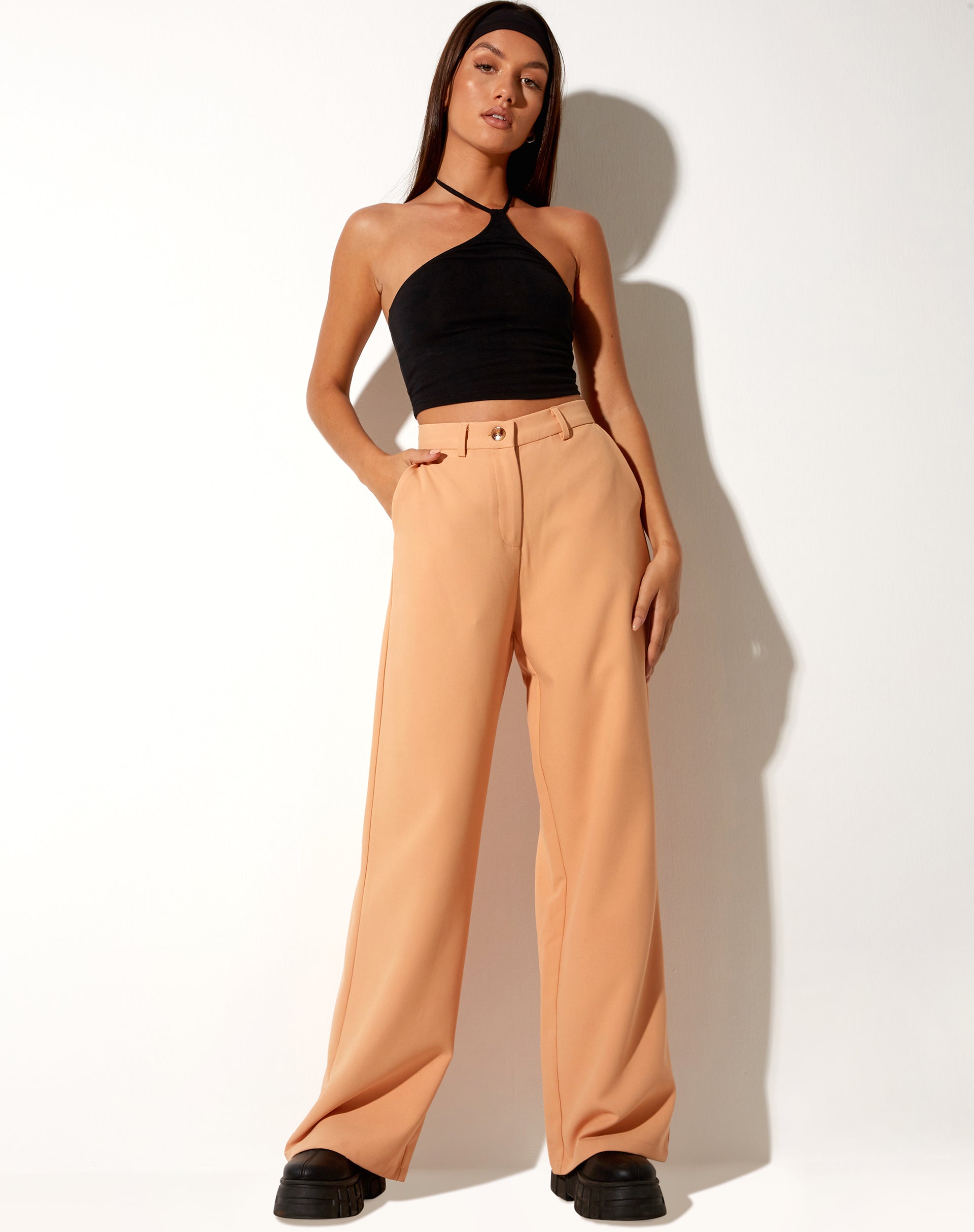 Image du pantalon Abba en pêche lavée