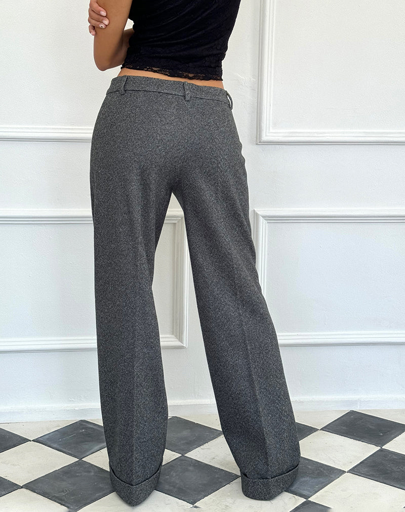 Image de Abdel Faux Wool Tailored Trouser in Charcoal Grey