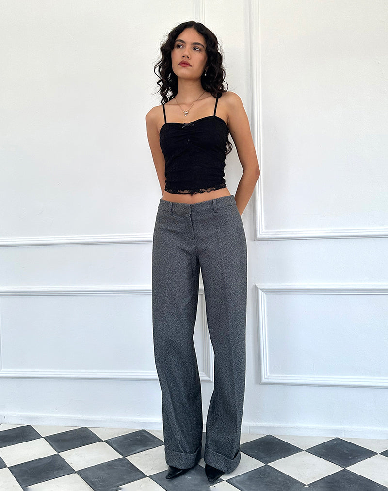 Image de Abdel Faux Wool Tailored Trouser in Charcoal Grey
