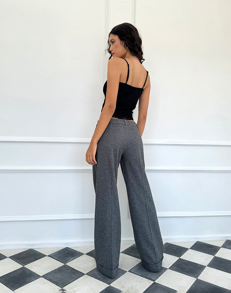 Image de Abdel Faux Wool Tailored Trouser in Charcoal Grey
