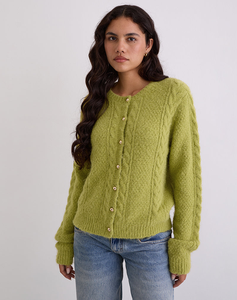 Image de Aceso Cardigan en chartreuse lumineuse