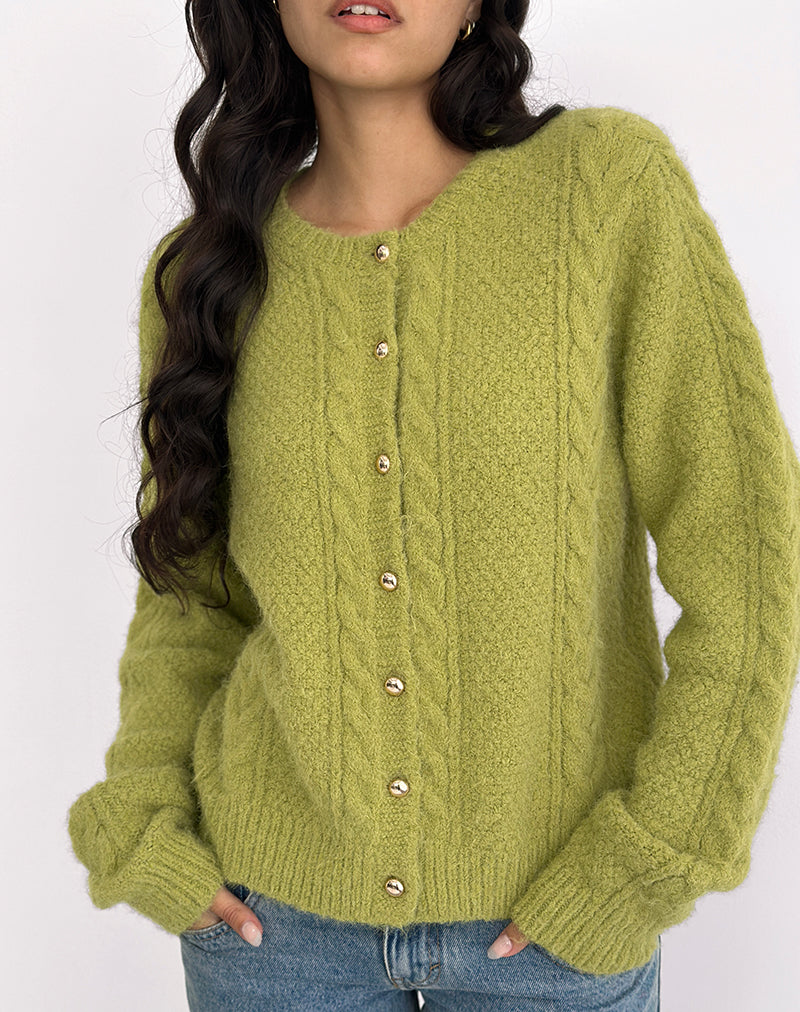 Image de Aceso Cardigan en chartreuse lumineuse