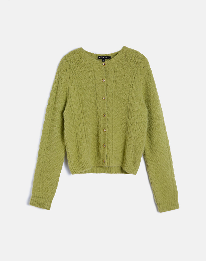 Image de Aceso Cardigan en chartreuse lumineuse