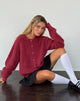 Image de Aceso Cardigan en maille brossée Bourgogne