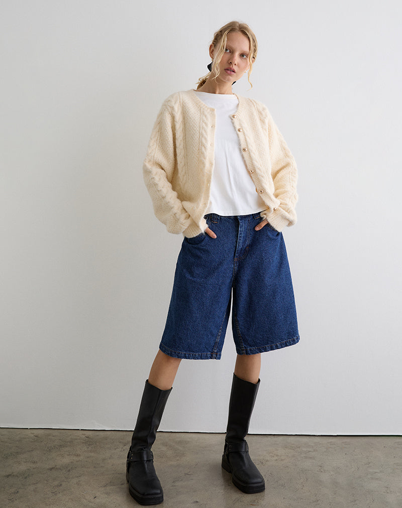 Image de Aceso Cardigan en maille brossée Ivoire