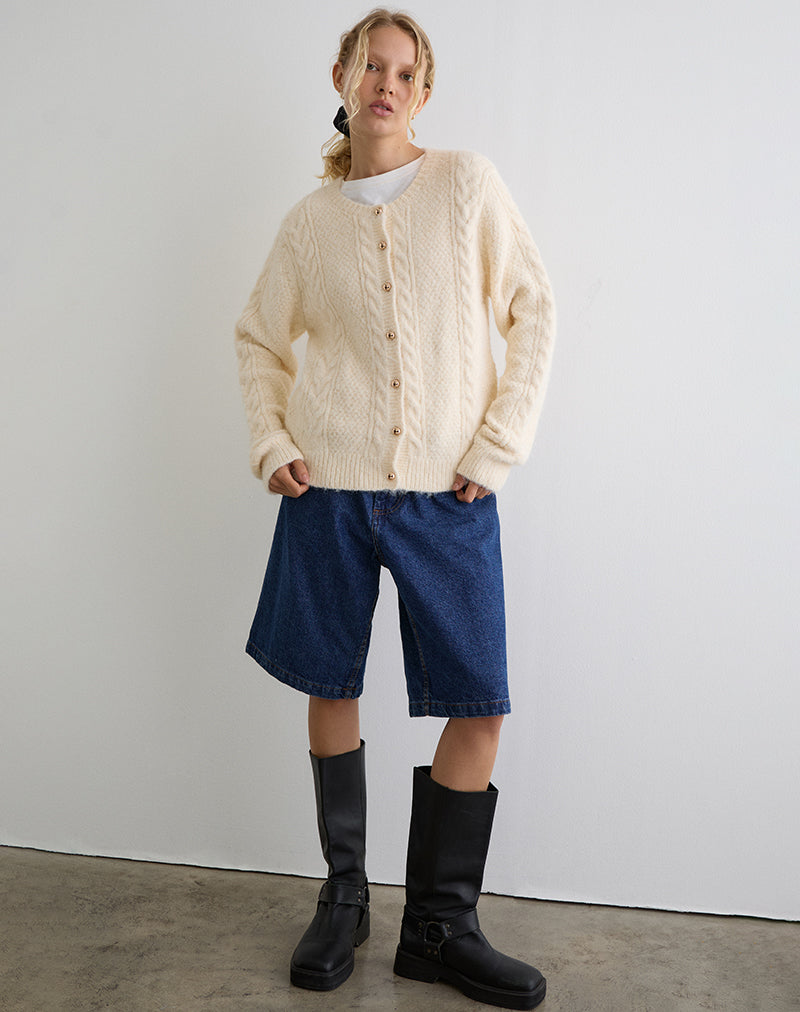 Image de Aceso Cardigan en maille brossée Ivoire