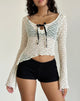 Image de Adas Unlined Long Sleeve Top in Lace Ivory (Top à manches longues sans doublure en dentelle)
