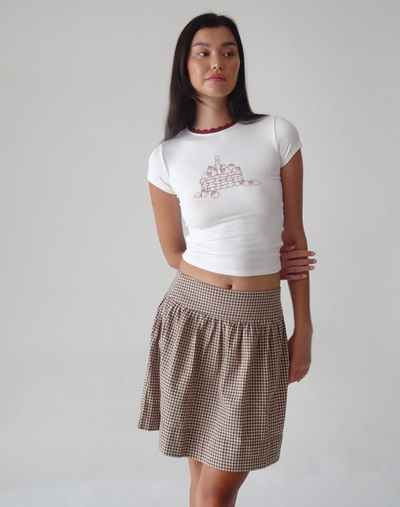 Image de Adinda Midi Skirt in Mini Gingham Brown