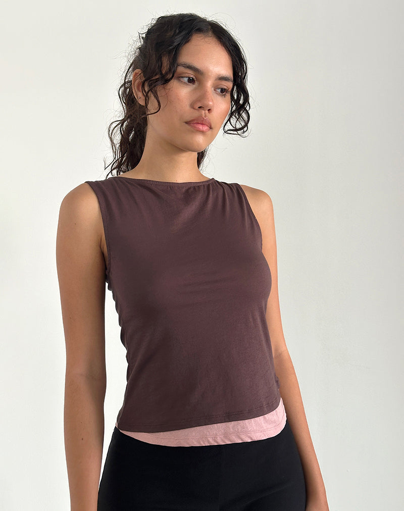Image de Aida Top en acajou profond avec Pink Lady