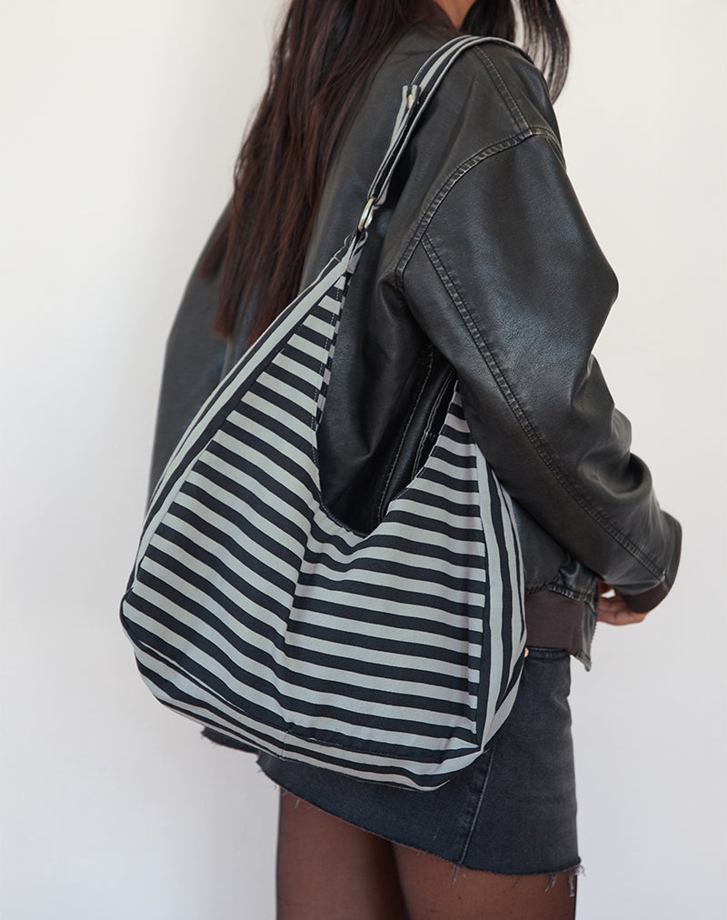 Sac Aimi à rayures grises et noires