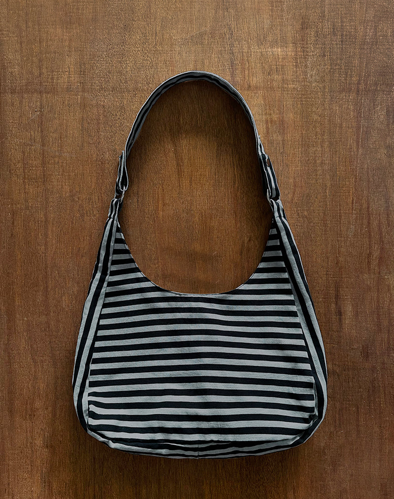 Sac Aimi à rayures grises et noires