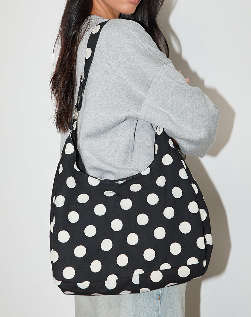 Image du sac Aimi en grand Polka noir