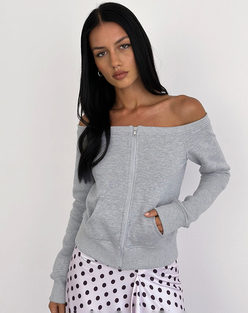 Image de Airazo Bardot Sweater in Grey Marl